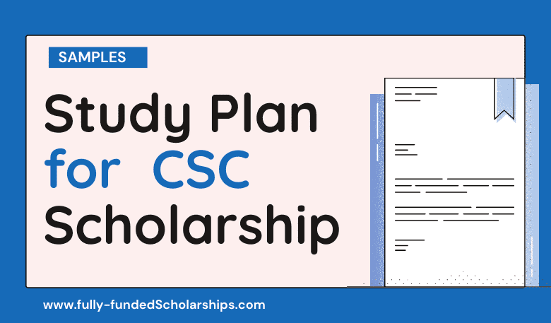 Study Plan for Chinese Government CSC Scholarship